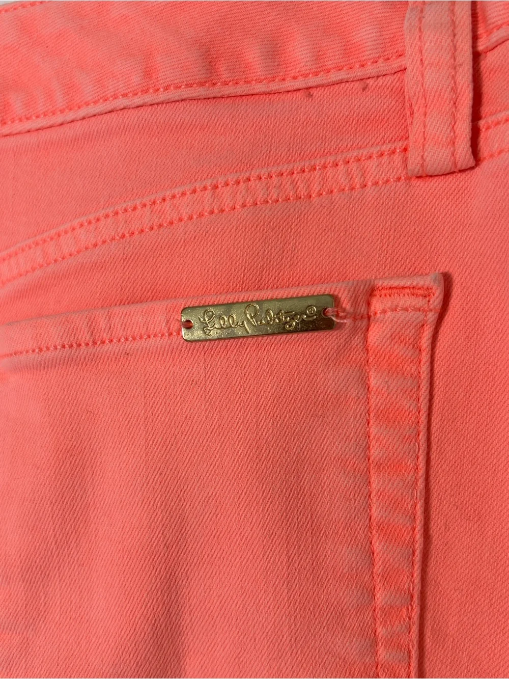 EUC! Lilly Pulitzer Kooper Denim‎ Mini Skirt Papaya Size 0